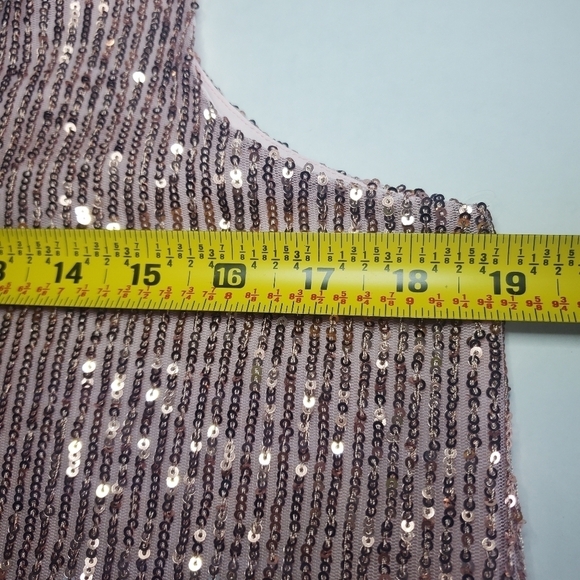Loft Pink Sequin Top Sz S - Picture 8 of 9